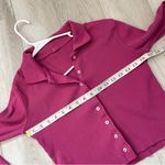 Brandy Melville Cardigan collared crop womens Pink (one size) fuschia casual Photo 2