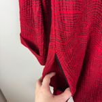 Multiples Textured Button Front Jacket Medium Red Boho Artsy Retro Layering Photo 2