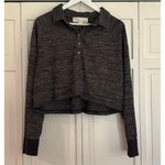 Vintage Havana  grey cropped quarter snap collared pullover m Photo 2