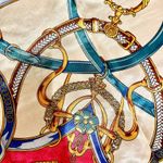 Vintage Equestrian Fuchsia Pink Royal Crown print oversized silky Scarf 35/35 Photo 7