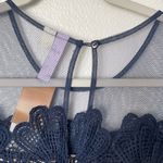 Alya NWT Francesca's Fit-n-Flare Mesh Lace Overlay Navy/Nude Dress Size XS Photo 7