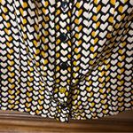 Anthropologie Odille Heart Print Tie Neck Silk Top Yellow White 6 Photo 5