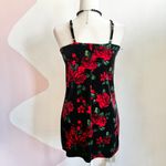Art Class Black Floral Velvet Mini Dress,‎ Gothic Whimsigoth Coquette Grunge Small Photo 2