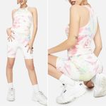 AFRM Lawson High Waisted Bike Shorts Pastel Tie Dye‎ Pink Purple plus size 1X Photo 7