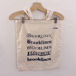 Brooklinen Cream Tote Bag Font Logo Cotton Black Photo 2