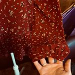 Orange Creek Flowy Burgundy Floral Blouse Photo 2