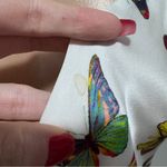 L'Agence L’AGENCE Jodie V Neck Butterfly Slip Dress White Multi Flutter 6 Silk Photo 11