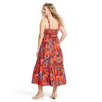 RHODE x Target Leafy Floral Print Tiered Midi Dress Orange Womens XXL Photo 2