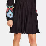 Free People  Embroidered Black Dress Photo 0