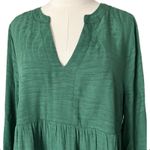 Anthropologie Maeve Amber Tiered Tunic Mini Dress in Emerald Green Size Large Photo 1