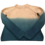 525 America Blue and ecru cable knit crew neck juniors sweater Photo 0