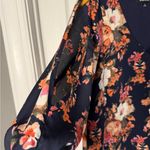 Lulu's Navy and Orange Floral Dress Sz S Blue Photo 6