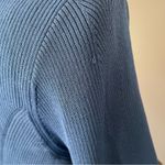 Jason Wu Blue Pleated Fit & Flare Midi Dress with V-Neck Photo 4