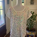 New York & Co. Soho NWOT White Tee with Colorful Sequins Photo 0