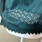 Anthropologie  Deletta brand Off Shoulder Green Lace Top - size Medium Photo 4