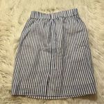J.Crew  Pull on Skirt in Striped Beauchamps Linen Blue White Photo 8