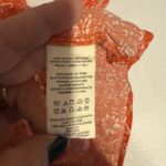 Free People XS Orange Boho Print Tunic Top Blouse W Ivory Crochet Trim Tiered Photo 6