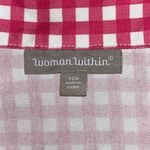Woman Within Size 34W Pink & White Gingham Check Button Down Jean Jacket Photo 4