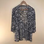 Chico's XL Zebra Abstract Travelers Open Front Cardigan Sweater Lightweight Photo 11