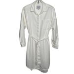 Rails Ames Belted White Long Sleeve Dress Belted with Pocket Size Small Photo 1