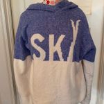 Cupcakes and Cashmere Plush Hooded Sweater Soft Blue White Ski Hoodie Photo 1