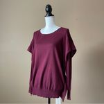Umgee | Burgundy Flutter Shoulder Sweater Sz S Photo 20