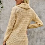 BEIGE BUTTONED WRAP TURTLENECK SWEATER Size undefined Photo 1
