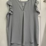 Zenana Outfitters Gray Ruffled Sleeve Top Photo 0