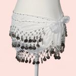Belly Dancing Hip Scarf Wrap Skirt White Photo 2