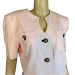 VINTAGE 1990'S KASPER A.S.L. LIGHT PINK & NAVY BLUE SHORT SLEEVE BLAZER (L) Size L Photo 7