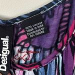 Desigual  Abstract Feather Print Maxi Dress, Purple Blue Tie-Dye Boho Tank 
L Photo 7