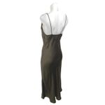 ZARA Women's Olive Green Silk Satin Sleeveless Cowl Neck Midi Slip Dress Size XS Photo 1