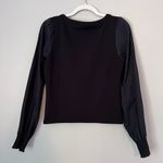 Anthropologie By Structured Corset Boatneck Long Sleeve Blouse Top Black Small Photo 5