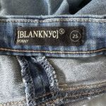 BLANK NYC SZ 25 High & Low Skinny Crop Jeans Patchwork Zip-Fly Frayed Step Hem Photo 10