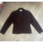 Kasper  Vintage Brown Leopard Suit Jacket Blazer‎ Business Casual Office Size 6P Photo 6