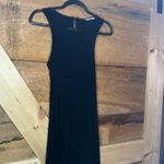 Acemi Flowy Zip up Black A-Line Dress - Women's Size Medium (Rayon/Spandex) Photo 5