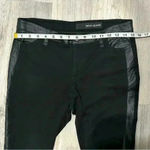 DKNY  Black Skinny Pants Leggings Faux Leather Panels Cotton Stretch Size 6 Photo 2