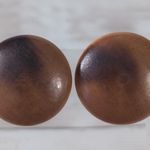 Vintage Clip On Earrings Shades of Brown Large Chunky Statement Photo 0