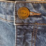 Loft  Curvy High Waist Straight Crop Jeans Distressed Raw Hem Blue Size 33‎ Photo 1