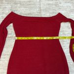 Naked Wardrobe  Women XL Red Long Sleeve Off Shoulder Bodycon Mini Dress Cocktail Photo 2