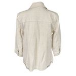Denim & Co cream colored spotted collared 3/4 sleeve jacket size small Photo 3