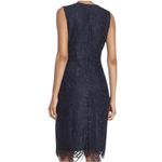 Sharagano  Classy Sleeveless Floral Lace Navy Blue Dress. Size 6 Photo 1