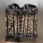 VAACODOR Women’s Leopard Print Corset Side Zip Back Tie Lace Bows Sz XXL Y2K EUC Black Photo 5