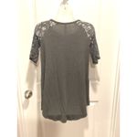 Zenana Signature Charcoal Gray Lace Sleeve Tunic Top Women's Medium M Photo 1