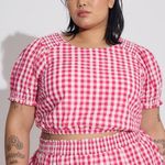 Torrid Plaid Pink Crop Top Size 3X Photo 0