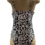 Glam rocks one piece graffiti print bodysuit with padded cups Size XL New Black Photo 2
