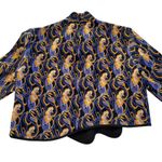 ZARA Macedonia Print Asymmetrical Hem Cropped Top Womens Large Purple & Yellow Photo 5