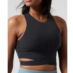 Athleta NWT xs Black Conscious Cut Out Crop Top Sports Bra D - DD Photo 0