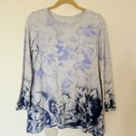 J. Jill Pure Jill Blue White Washed Floral Cotton Tunic Coastal Bliss Sz XSP Photo 1