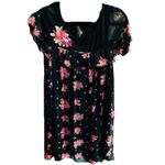 Chelsea and Violet Women’s Multicolored Black Embroidered Floral Print Medium Dress Photo 4